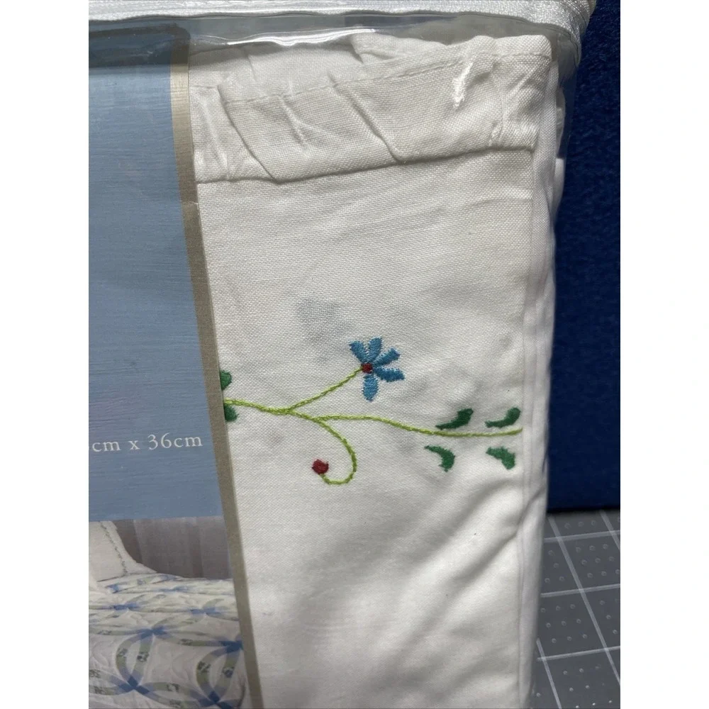 King‎ Meadow Floral 100% Cotton Bedskirt Blue White 78